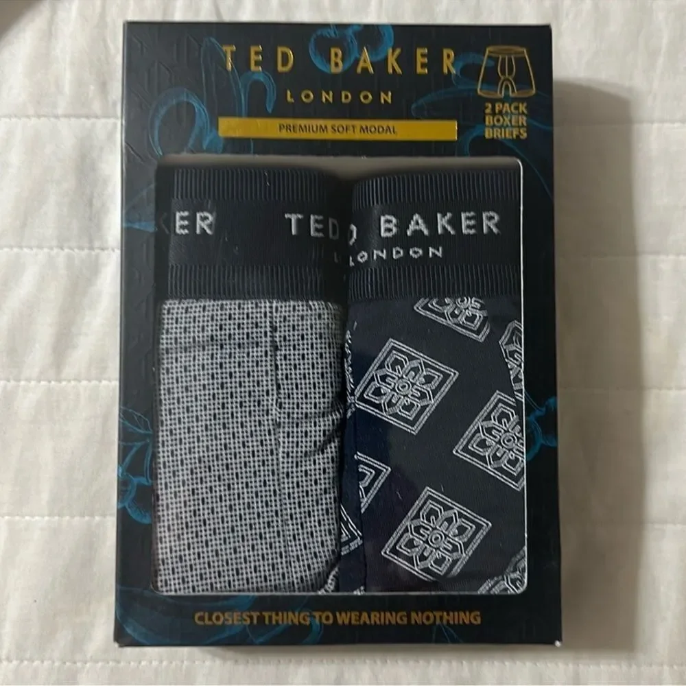 Ted Baker S Multicolored Gray Navy Blue Boxer Briefs